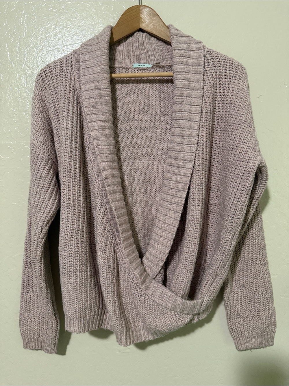 Kimchi Blue Urban Outfitters Lilac Wrap Surplice Shawl Collar Sweater Size M